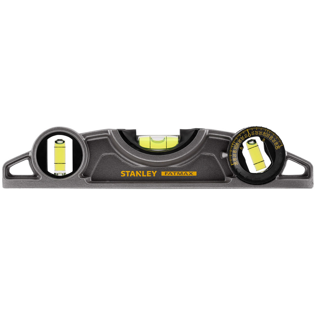Stanley 250mm / 10" FatMax Xtreme Torpedo Level 3 Vials (0-43-609) straight on view