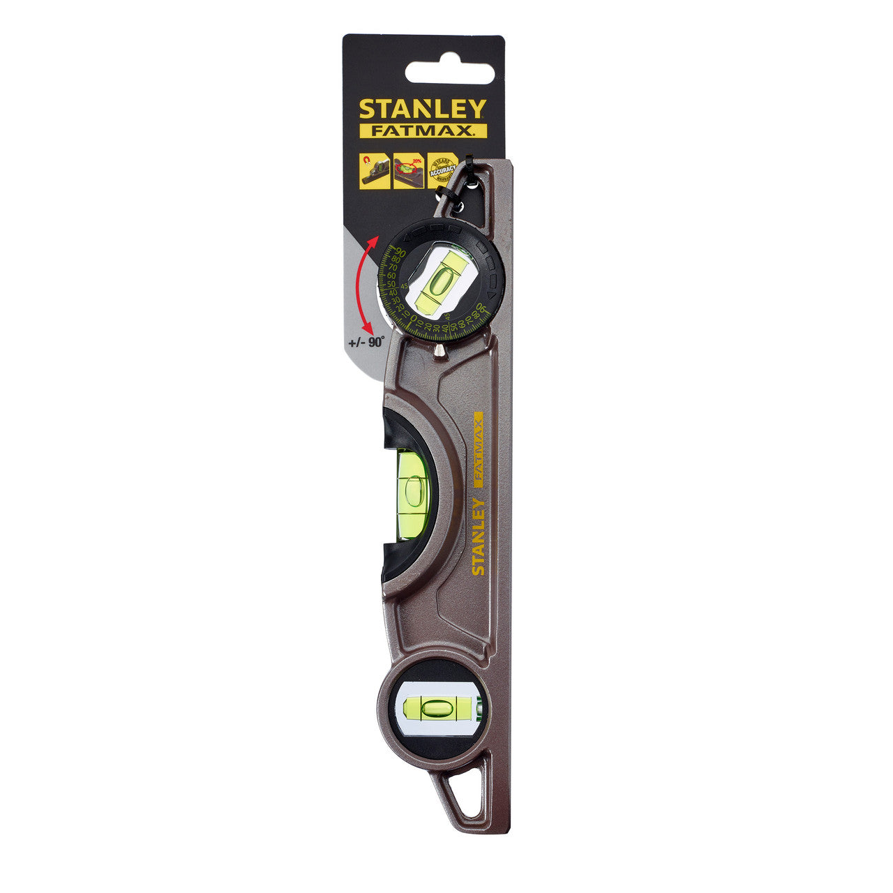 Stanley 250mm / 10" FatMax Xtreme Torpedo Level 3 Vials (0-43-609) in packaging