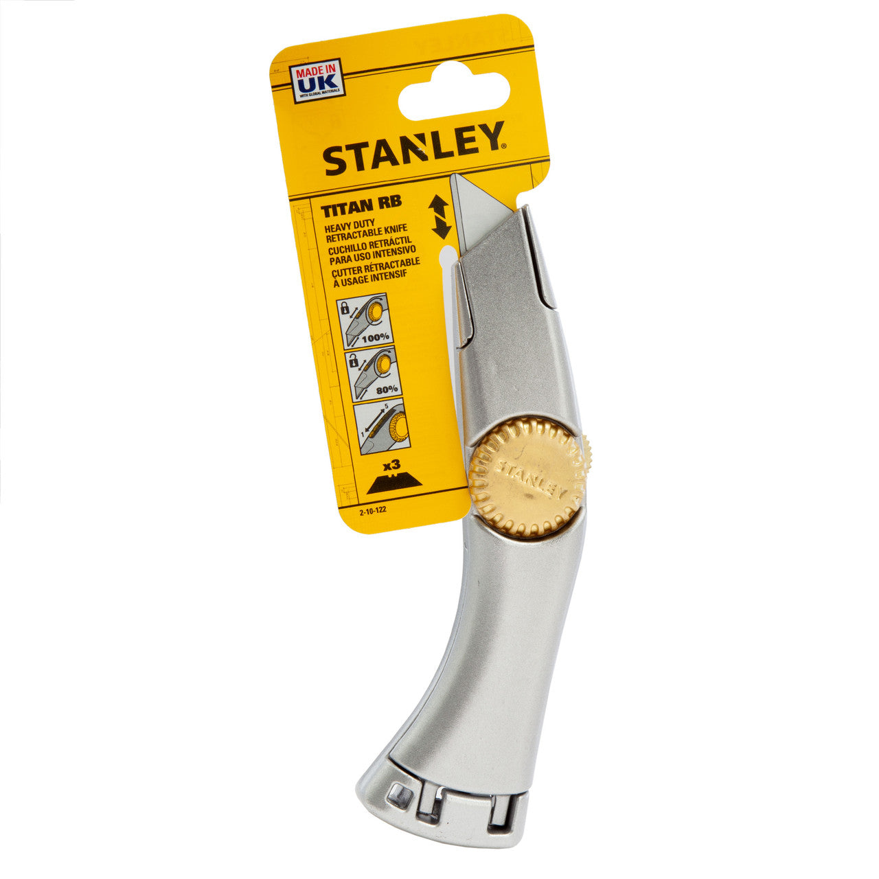Stanley 2-10-122 Titan Retractable Blade Knife 185mm in packaging