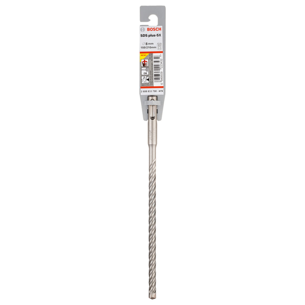 Bosch 2608833790 SDS+ 5X Masonry Drill Bit 8 x 150 x 210mm in packaging