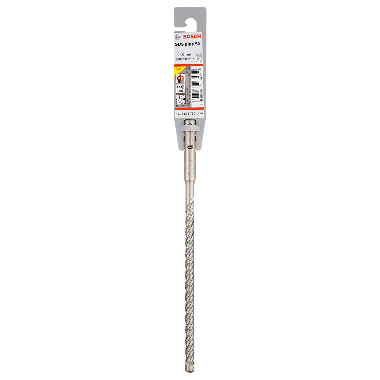 Bosch 2608833790 SDS+ 5X Masonry Drill Bit 8 x 150 x 210mm in packaging