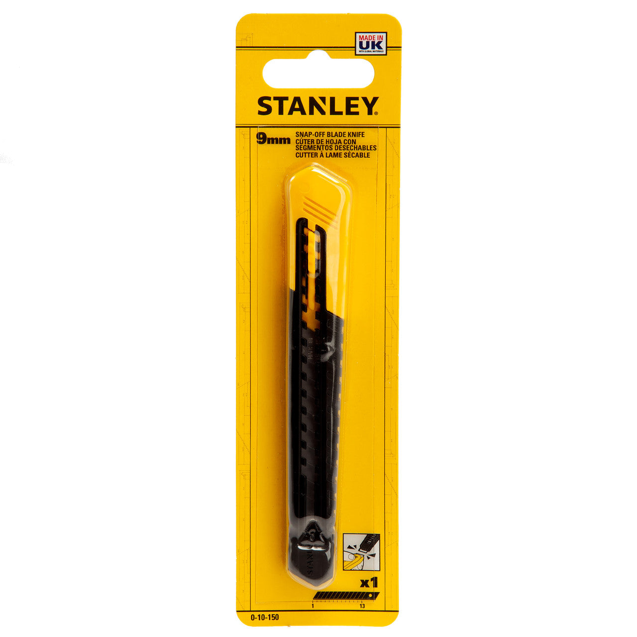 Stanley 0-10-150 9mm SM Snap-Off Blade Knife in packaging