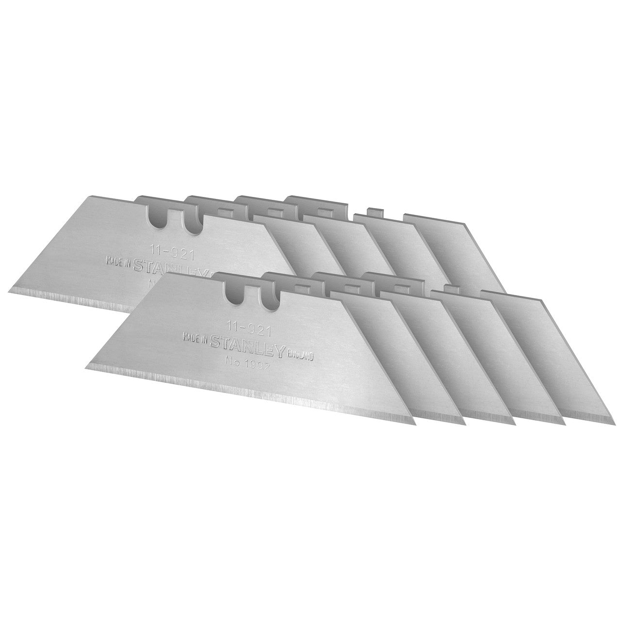 Stanley 2-11-921 1992 Heavy Duty Utility Blades (Pack of 10) showing all blades