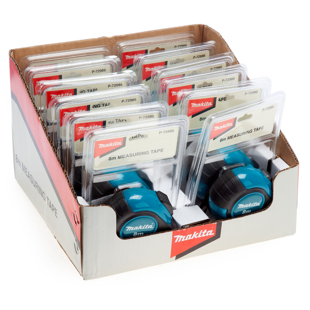 Makita P-72986 Metric / Imperial Tape Measure 8m / 26ft x 12 in merchandiser