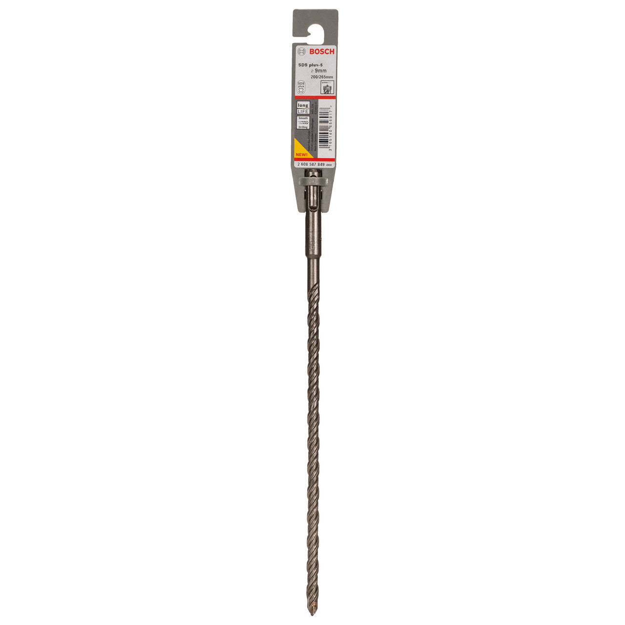 Bosch 2608587849 SDS plus-5 Masonry Drill Bit 9 x 200 x 265mm in packaging
