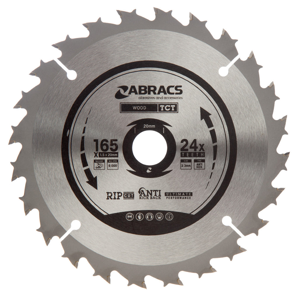 Abracs TCT16524 TCT Circular Saw Blade for Wood 165 x 20mm x 24T main image