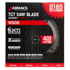 Abracs TCT16540 TCT Circular Saw Blade for Wood 165 x 20mm x 40T in packaging