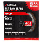 Abracs TCT16548 TCT Circular Saw Blade for Wood 165 x 20mm x 48T in packaging
