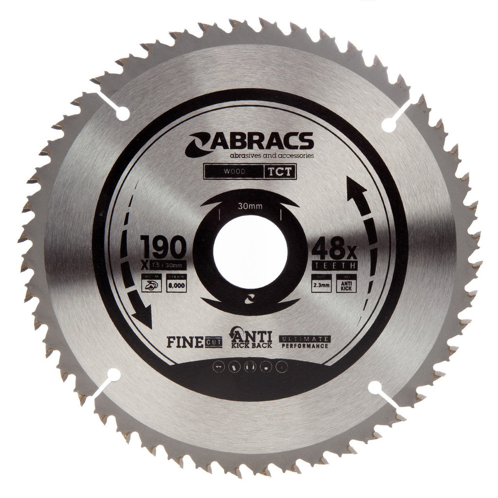 Abracs TCT19048 TCT Circular Saw Blade for Wood 190 x 30mm x 48T main image