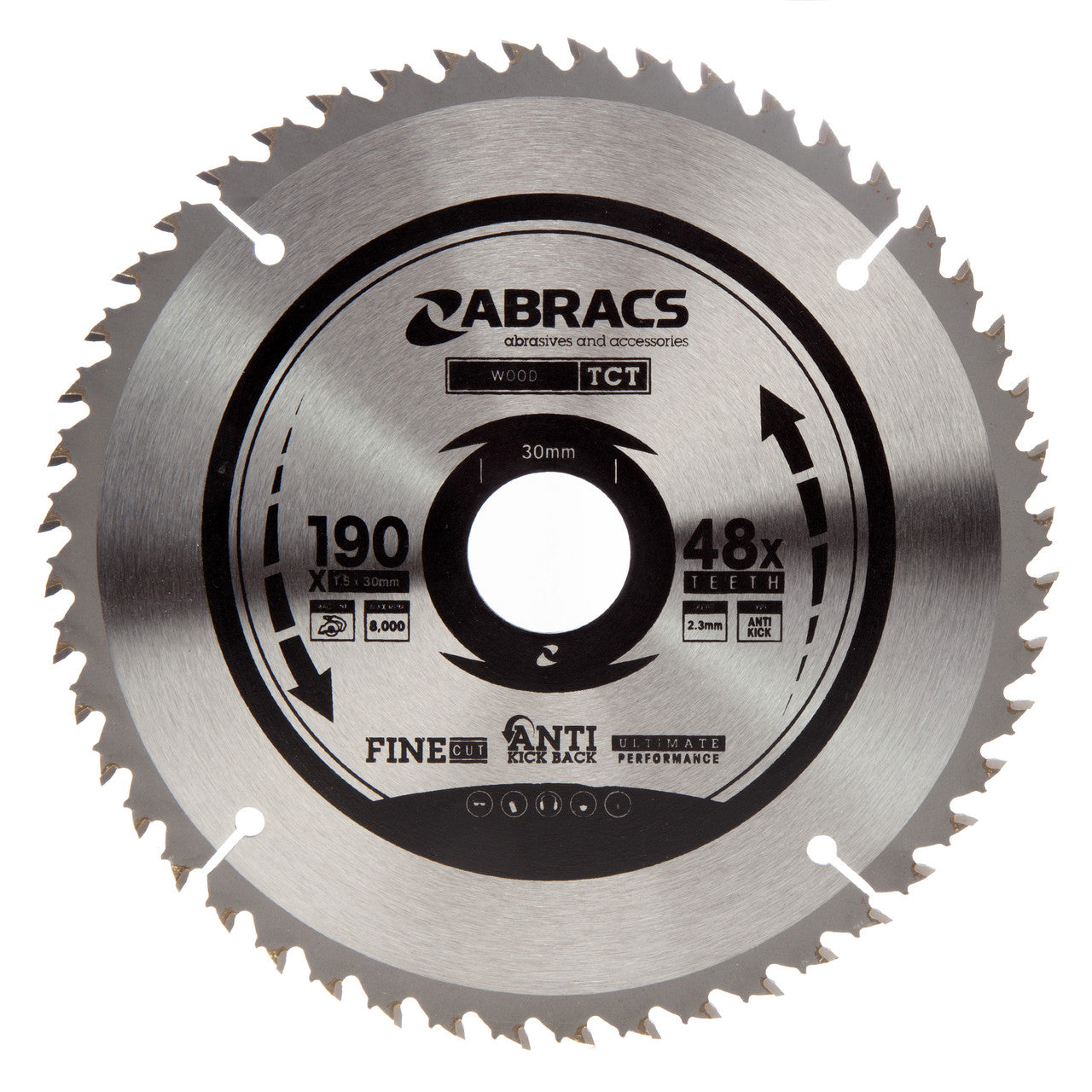 Abracs TCT19048 TCT Circular Saw Blade for Wood 190 x 30mm x 48T main image