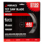 Abracs TCT19048 TCT Circular Saw Blade for Wood 190 x 30mm x 48T in packaging