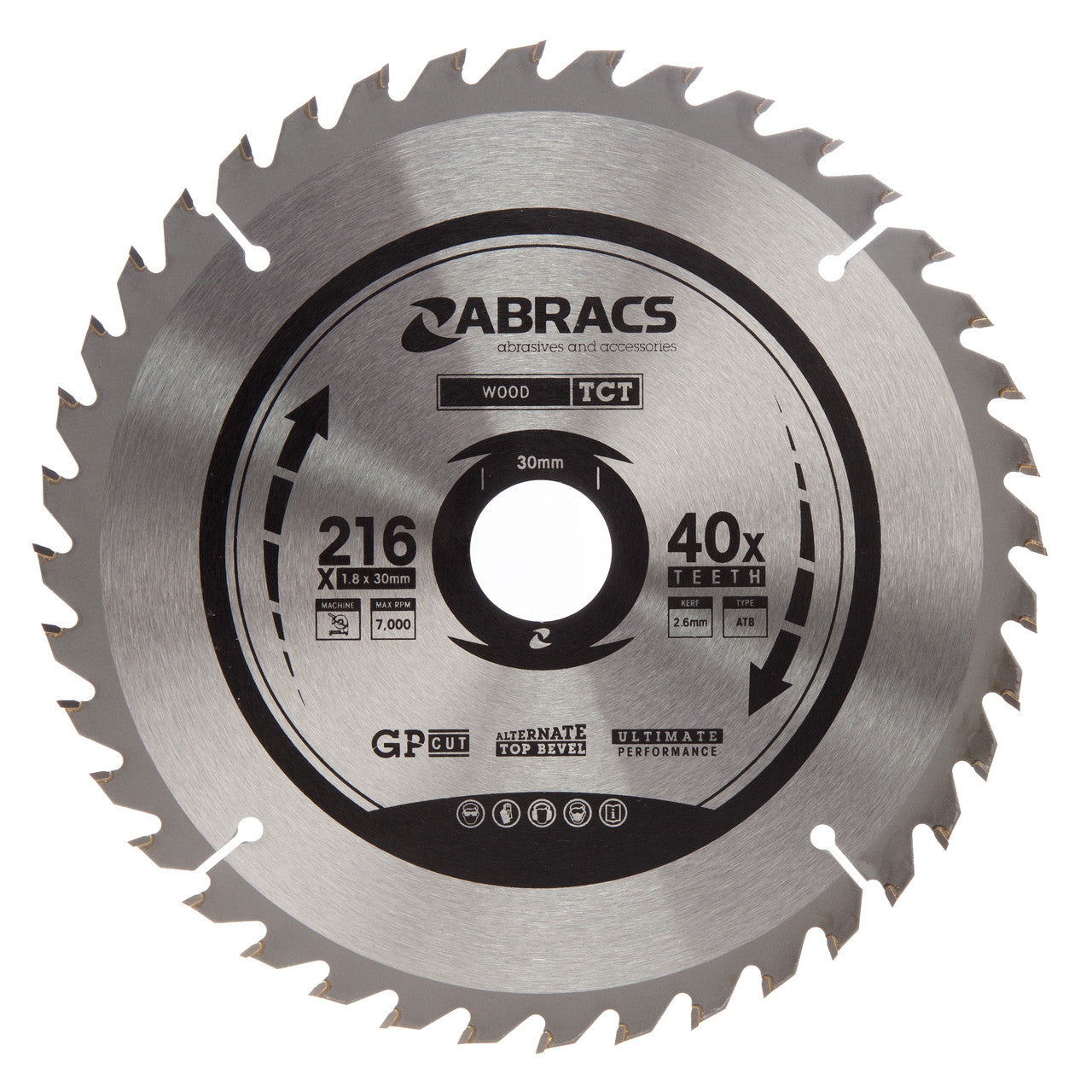 Abracs TCT21640 TCT Circular Saw Blade for Wood 216 x 30mm x 40T main image