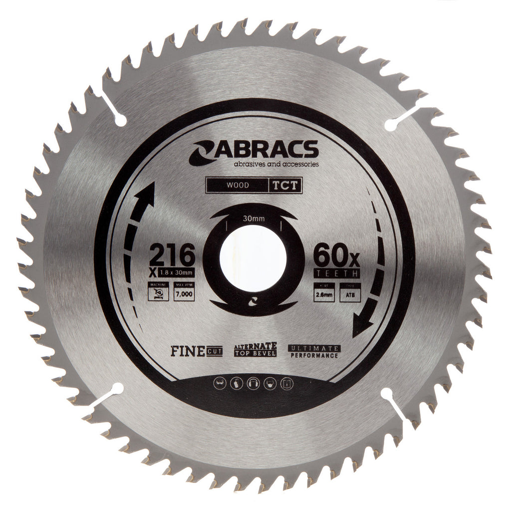 Abracs TCT21660 TCT Circular Saw Blade for Wood 216 x 30mm x 60T main image