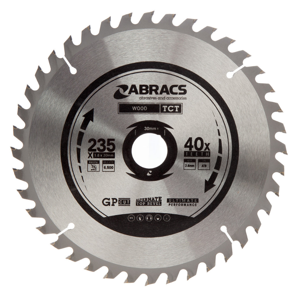 Abracs TCT23540 TCT Circular Saw Blade for Wood 235 x 30mm x 40T main image