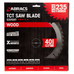 Abracs TCT23540 TCT Circular Saw Blade for Wood 235 x 30mm x 40T in packaging