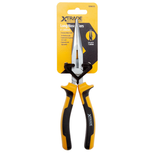 XTrade X0900193 Long Nose Pliers 8"/200mm in packaging