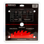 Abracs TCT25080 TCT Circular Saw Blade for Wood 250 x 30mm x 80T back of packaging