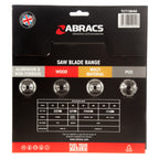 Abracs TCT19040 TCT Circular Saw Blade for Wood 190 x 30mm x 40T back of packaging
