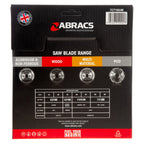 Abracs TCT16548 TCT Circular Saw Blade for Wood 165 x 20mm x 48T back of packaging
