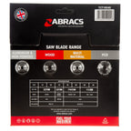 Abracs TCT16540 TCT Circular Saw Blade for Wood 165 x 20mm x 40T back of packaging