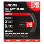 Abracs TCTC16524 TCT Cordless Circular Saw Blade for Wood 165 x 20mm x 24T in packaging