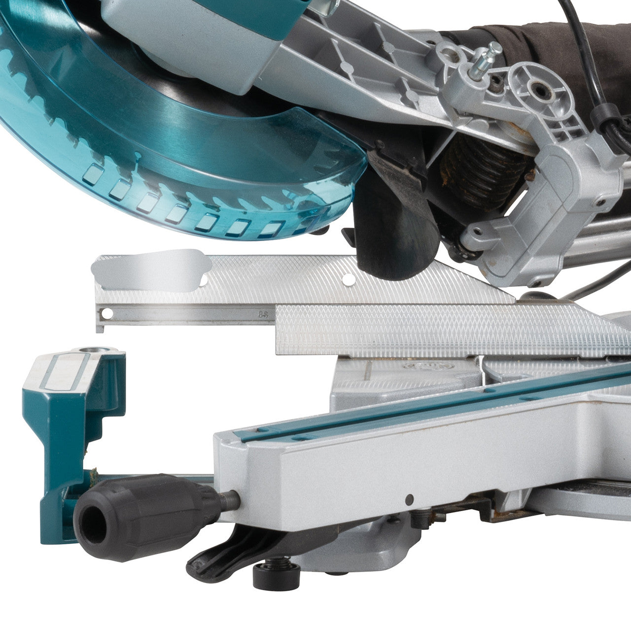 Makita LS0816F 216mm Sliding Compound Mitre Saw (110V) close up of bevel