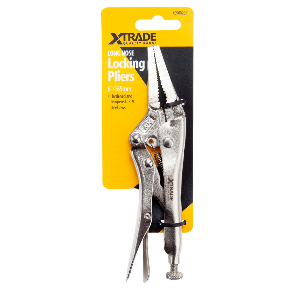 XTrade X0900205 Long Nose Locking Pliers 6" / 165mm in packaging