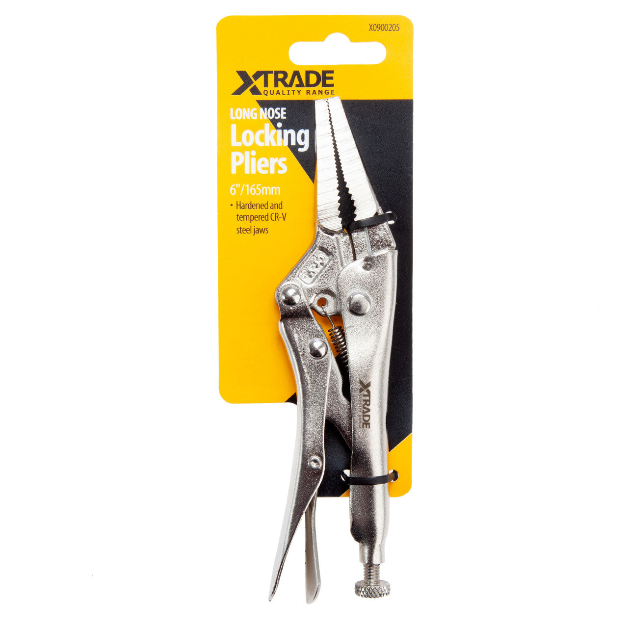XTrade X0900205 Long Nose Locking Pliers 6" / 165mm in packaging