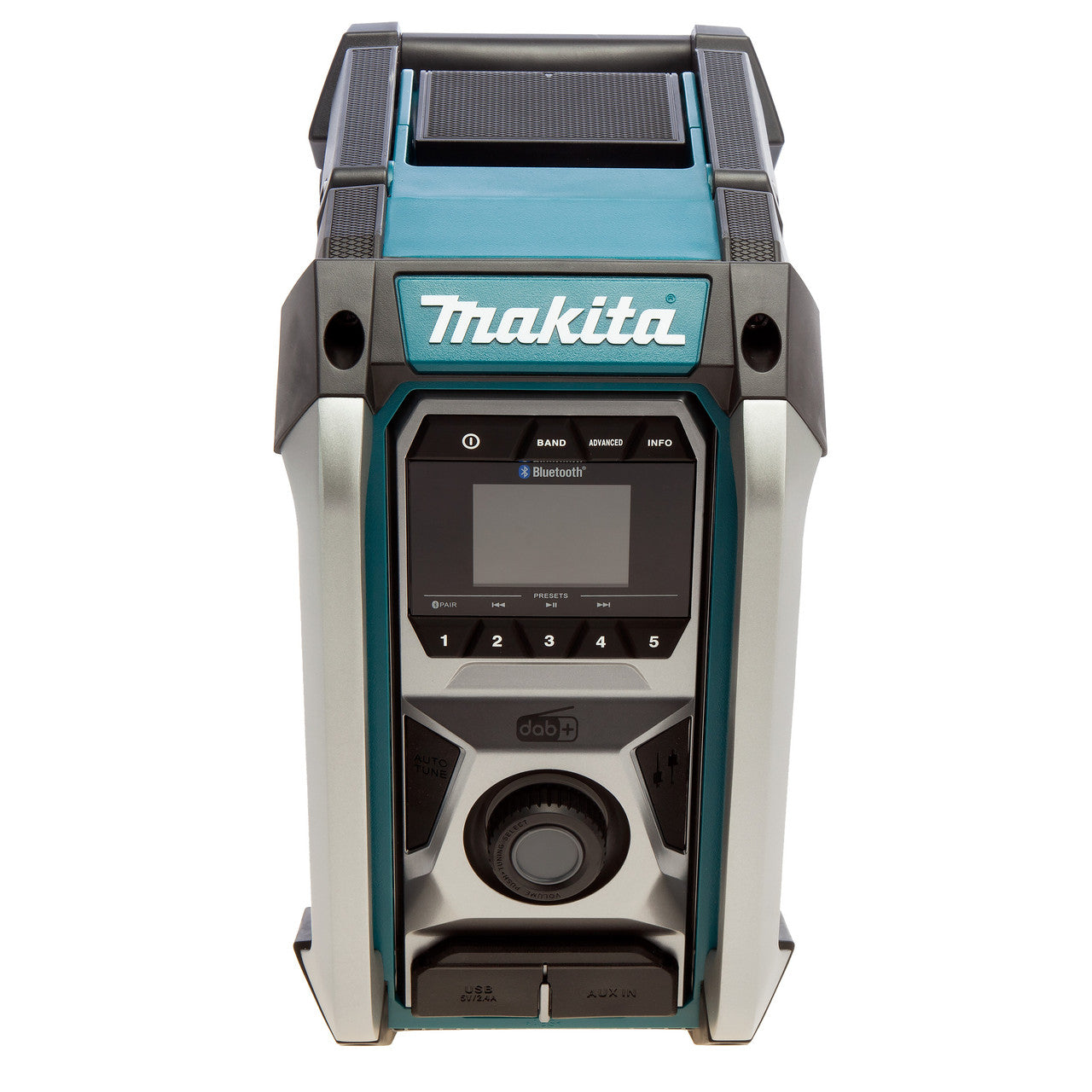Makita MR007GZ CXT/LXT /XGT Bluetooth DAB/DAB+ Job Site Radio (Body Only) straight on view