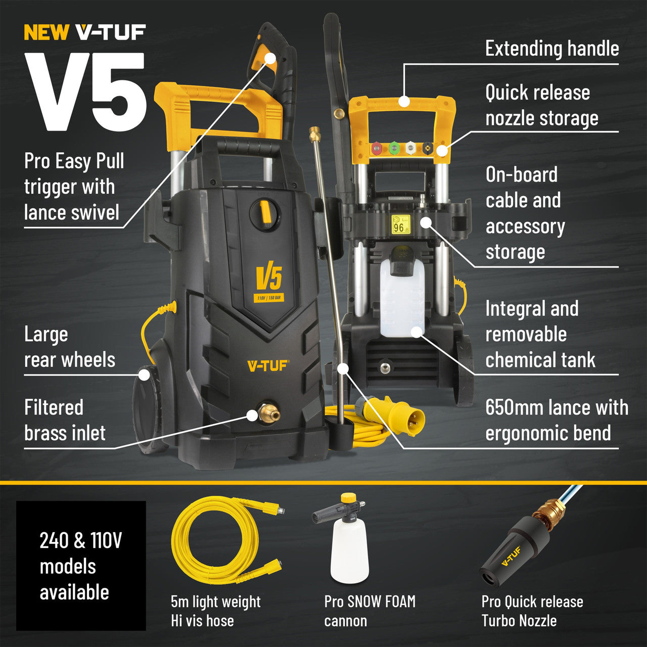 V-TUF V5 X2 Pressure Washer 150Bar (110V) 2