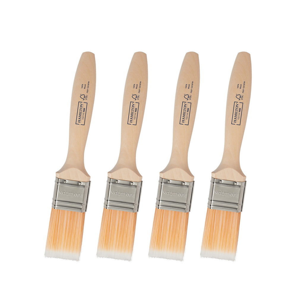 For The Trade 3100104-15 Fine Tip Flat Paint Brushes 1.5" (4 Pack)