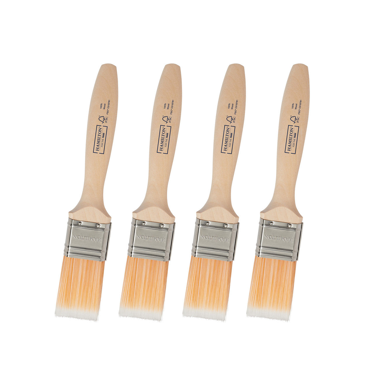 For The Trade 3100104-15 Fine Tip Flat Paint Brushes 1.5" (4 Pack)