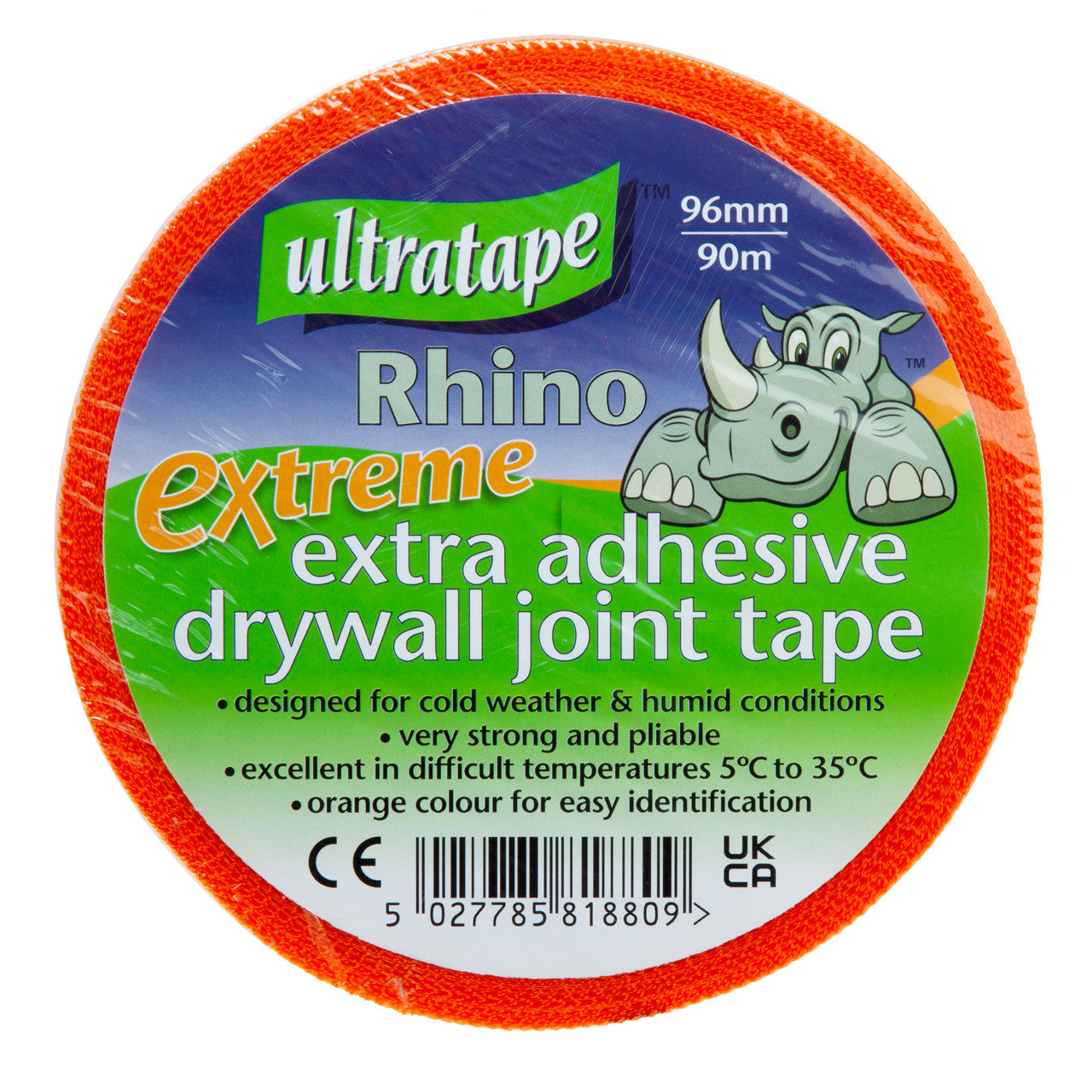Ultratape 080410090CWOR Rhino Extra Adhesive Drywall Joint Tape 96mm x 90m 2