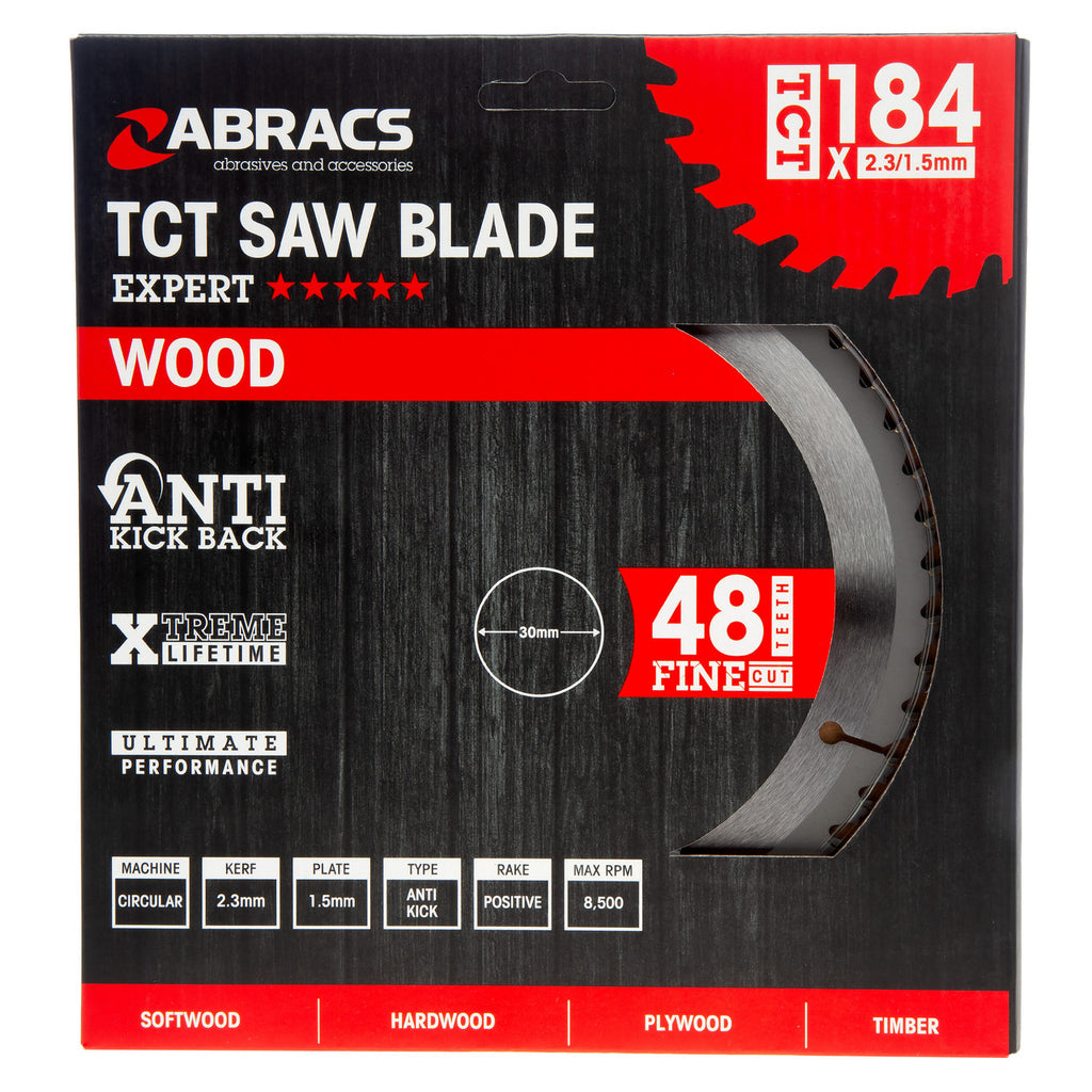 Abracs TCT18448 TCT Circular Saw Blade for Wood 184 x 30mm x 48T 2