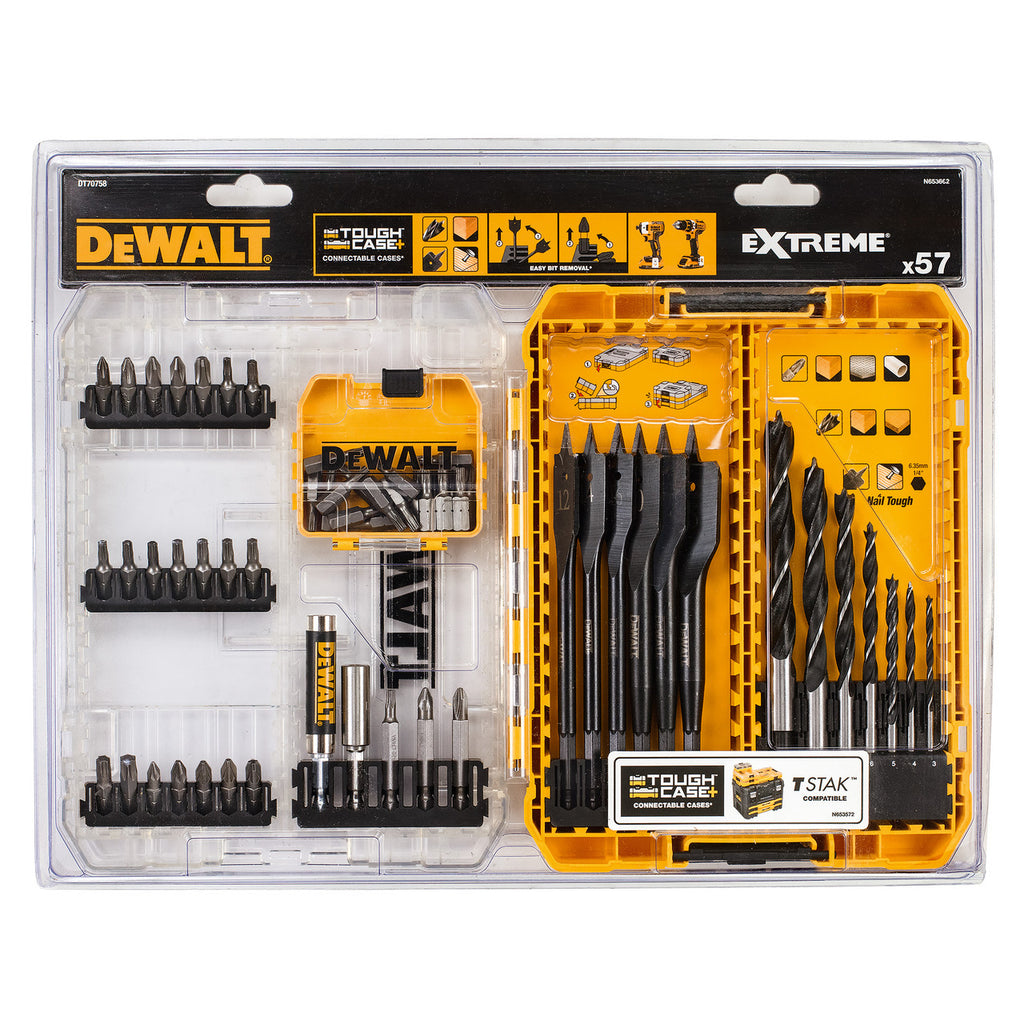 Dewalt DT70758 Drill Drive Set with Brad Point & EXTREME Flatwood Bits (57 Piece) 3