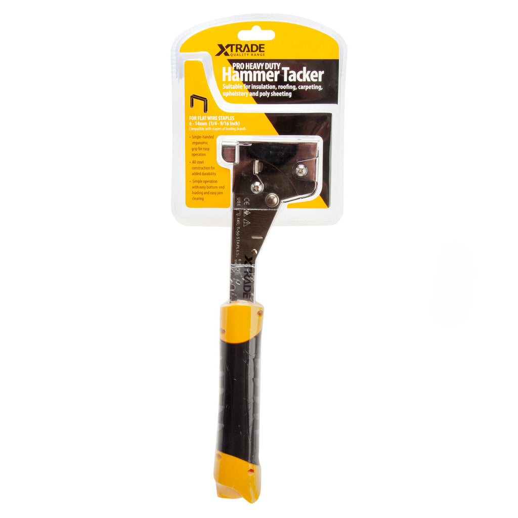 XTrade X0900209 Pro Heavy Duty Hammer Tacker for Flat Wire Staples 6-14mm 2