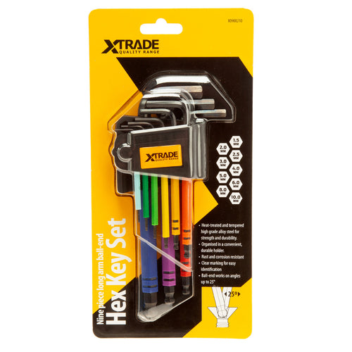 XTrade X0900210 Long Arm Ball End Hex Key Set (9 Piece) 2