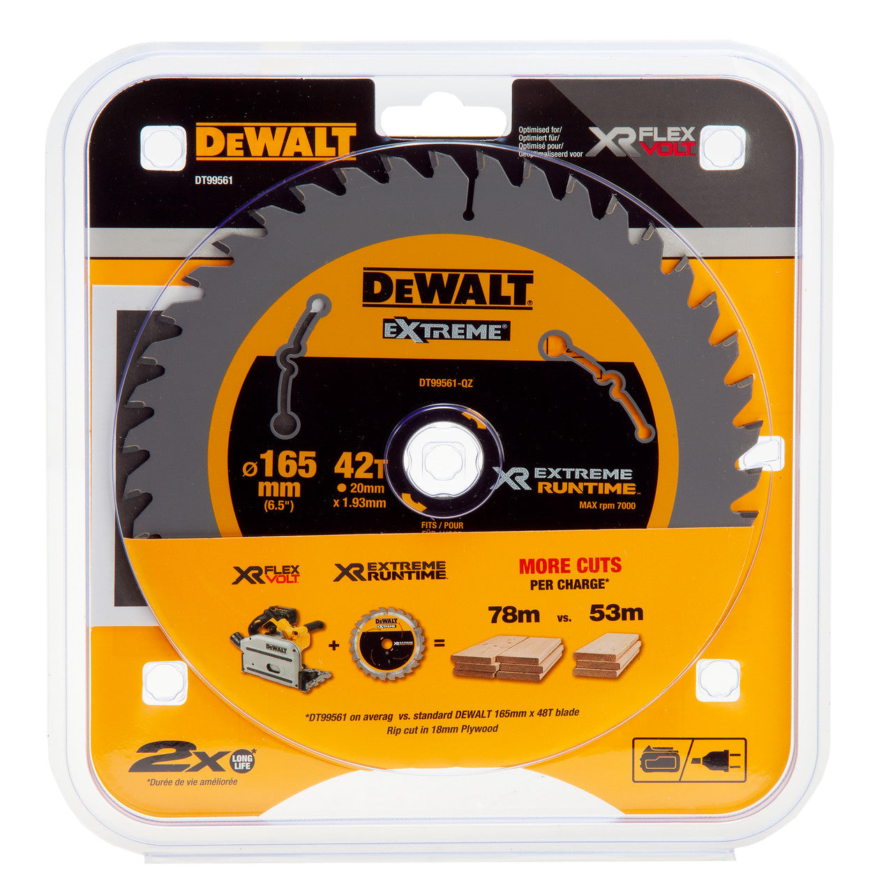 Dewalt DT99561 Extreme Runtime Multi Purpose Mitre Saw Blade 165 x 20mm x 42T 2