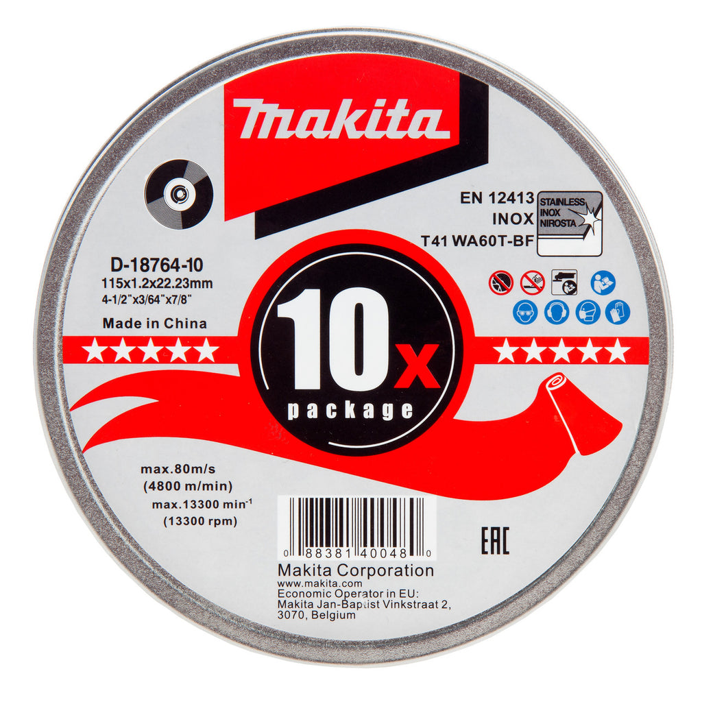 Makita D-18764-10 Thin Cutting Disc 115mm x 1.2mm (Pack of 10) 2