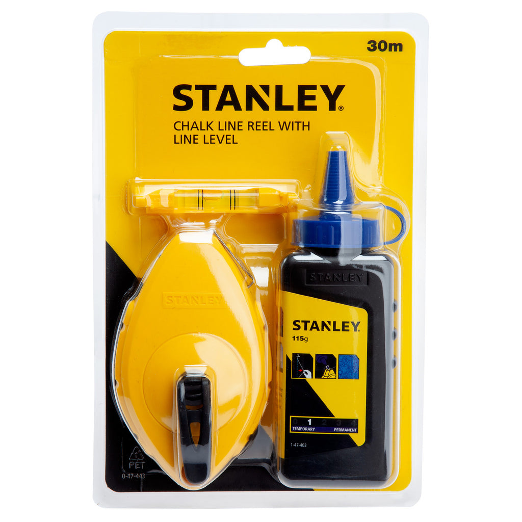 Stanley 0-47-443 Chalk Line & Blue Builders Chalk 30m 2