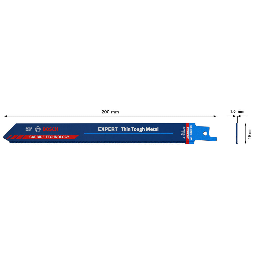 Bosch S1022EHM Expert Thin Tough Metal Reciprocating Saw Blade 200mm 4