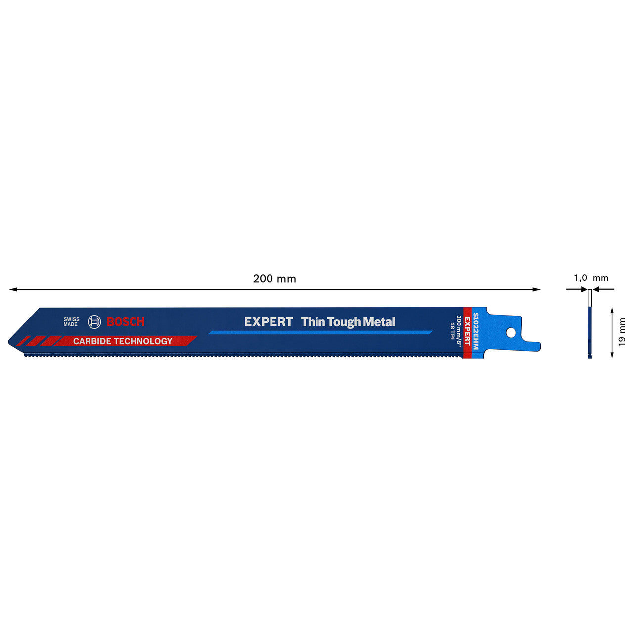Bosch S1022EHM Expert Thin Tough Metal Reciprocating Saw Blade 200mm 4