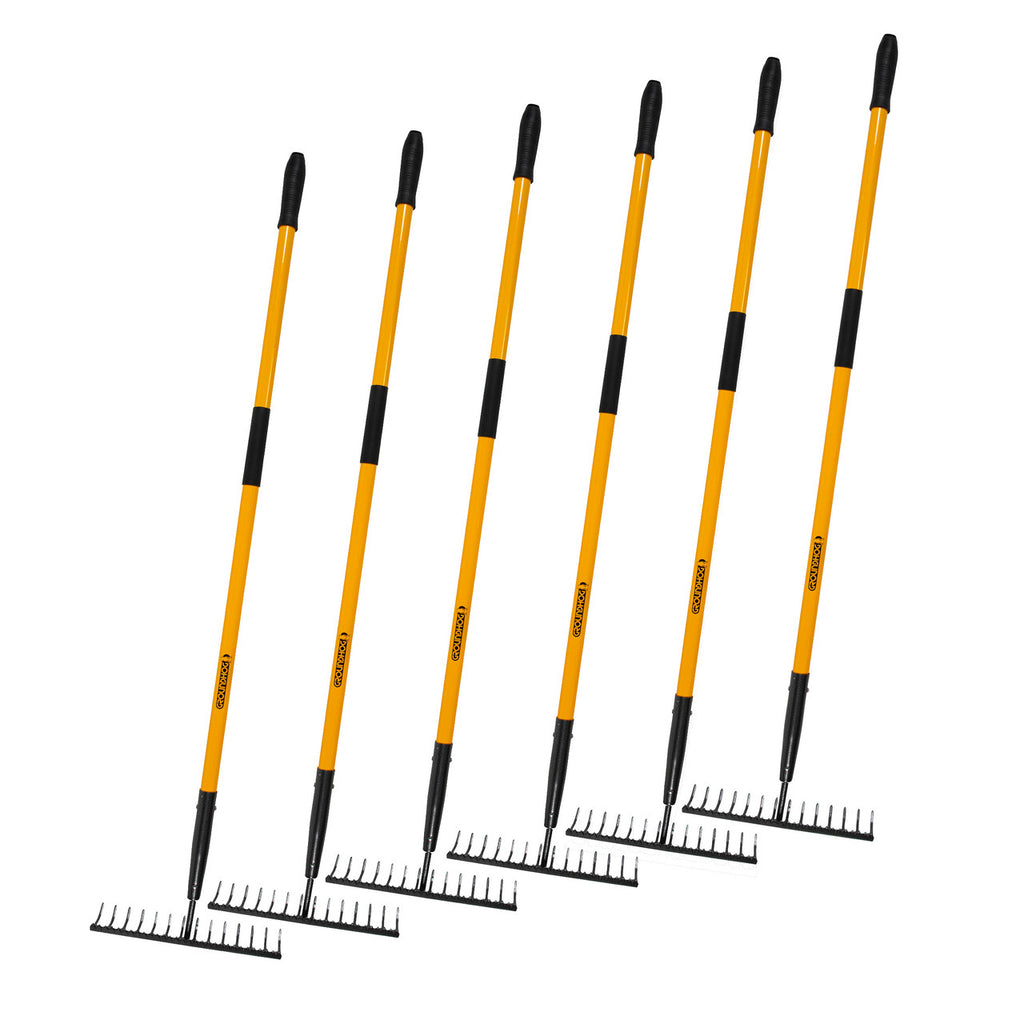 Groundhog G1300014-6 Sharp Edge Soil Rake 14” (Pack of 6)