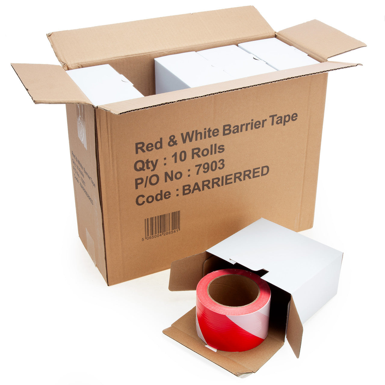 Red & White Barrier Tape 500m x 70mm (Box of 10)