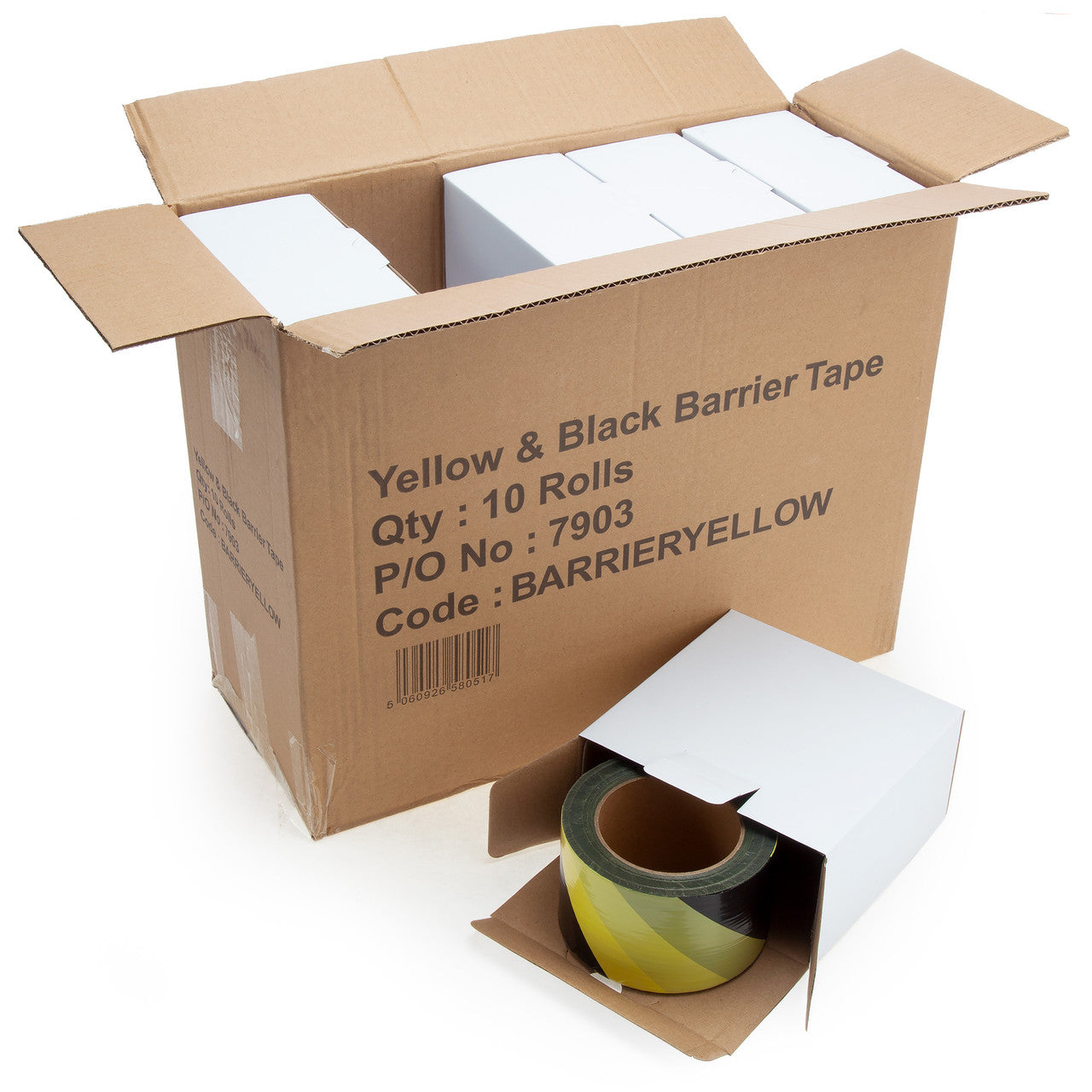 Yellow & Black Barrier Tape 500m x 70mm (Box of 10)