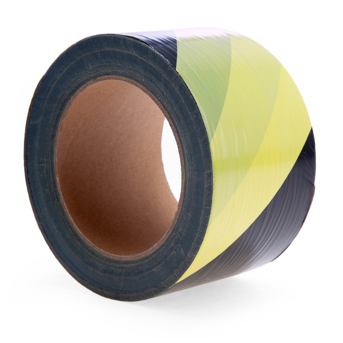 Punchin red and white and yellow and black barrier tape