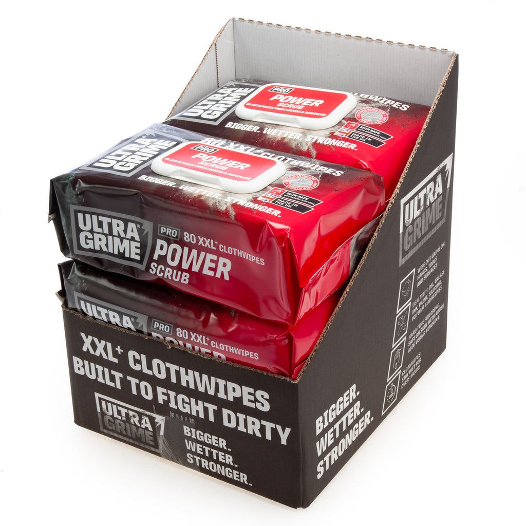 UltraGrime Pro 5920 Power Scrub XXL+ Clothwipes (80 Pack x 6 in CDU)