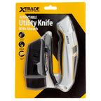XTrade X0900150 Retractable Utility Knife with Sheath and 3 Blades