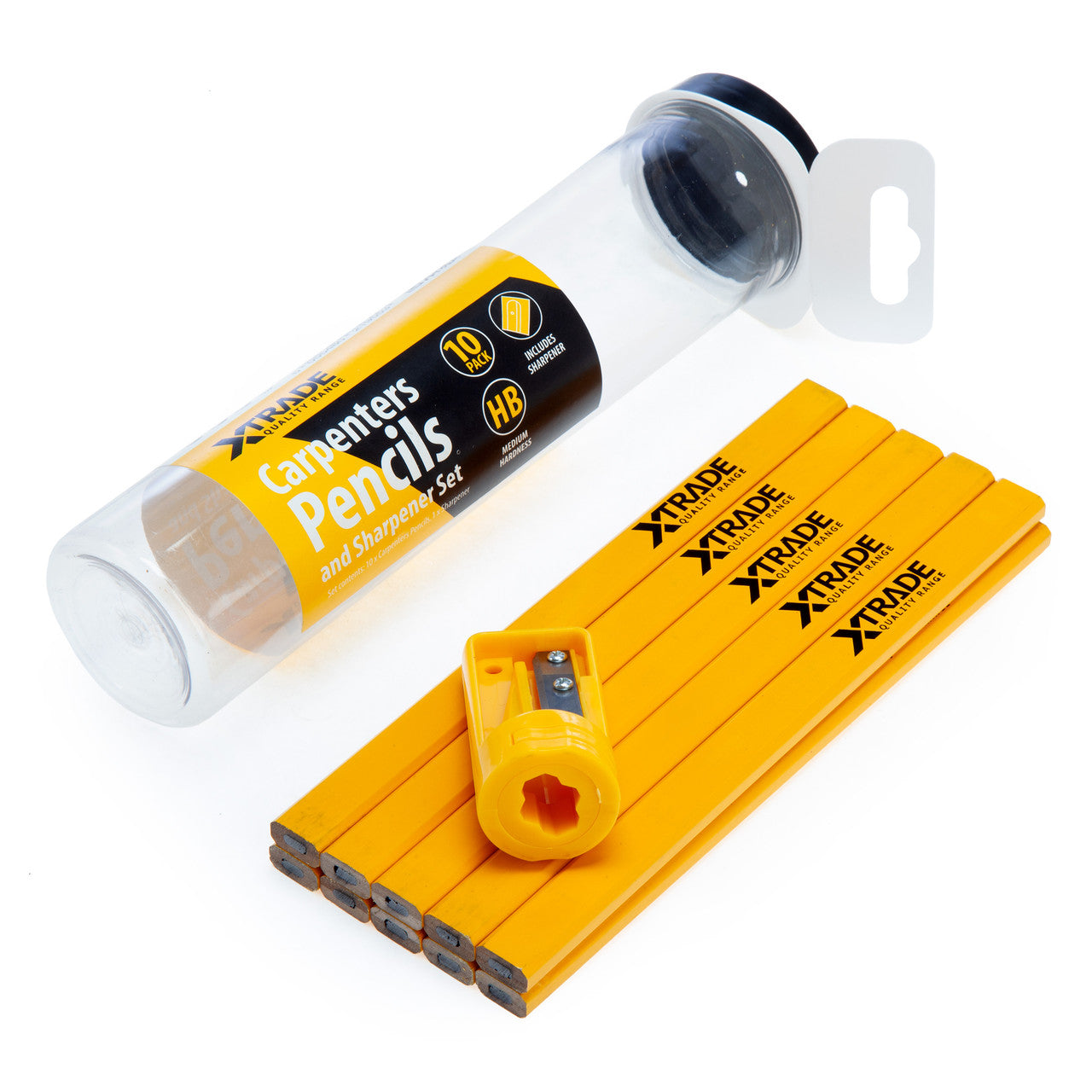 XTrade X0900240 Carpenters 10 Pencils and Sharpener Set