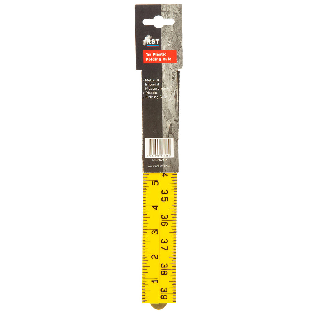 RST RSR473P Metric/Imperial Folding Plastic Rule (1 Metre) 2